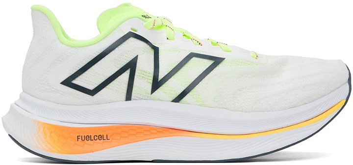 Photo: New Balance White FuelCell SuperComp Trainer v2 Sneakers