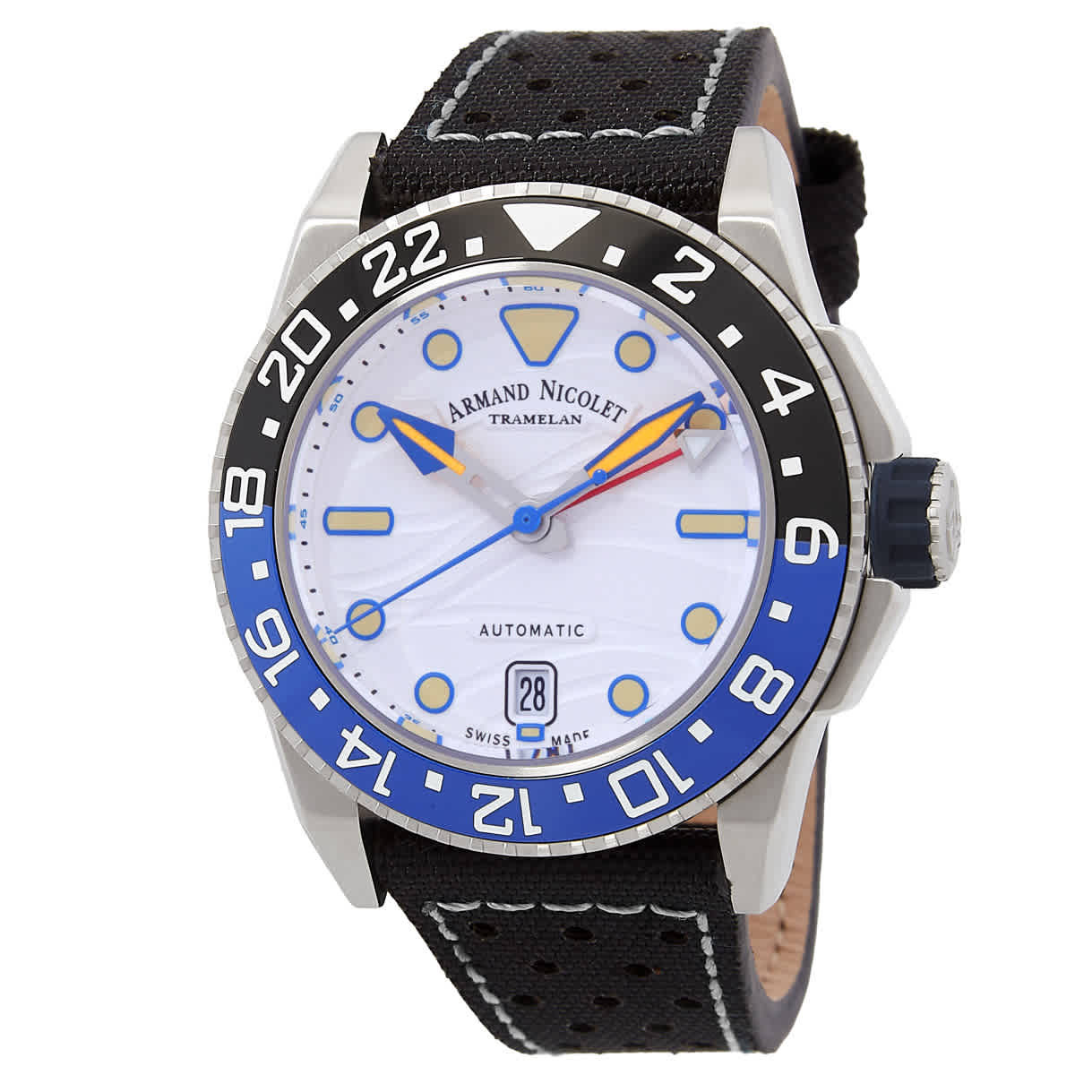 Armand Nicolet JSH GMT Automatic Silver Dial Mens Watch A487RGU-AU-P0640NC8