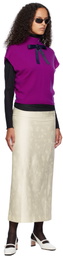 AO Yes Purple Ribbon Tie Cropped Knit Vest