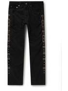 KAPITAL - Straight-Leg Embellished Cotton-Blend Corduroy Trousers - Black