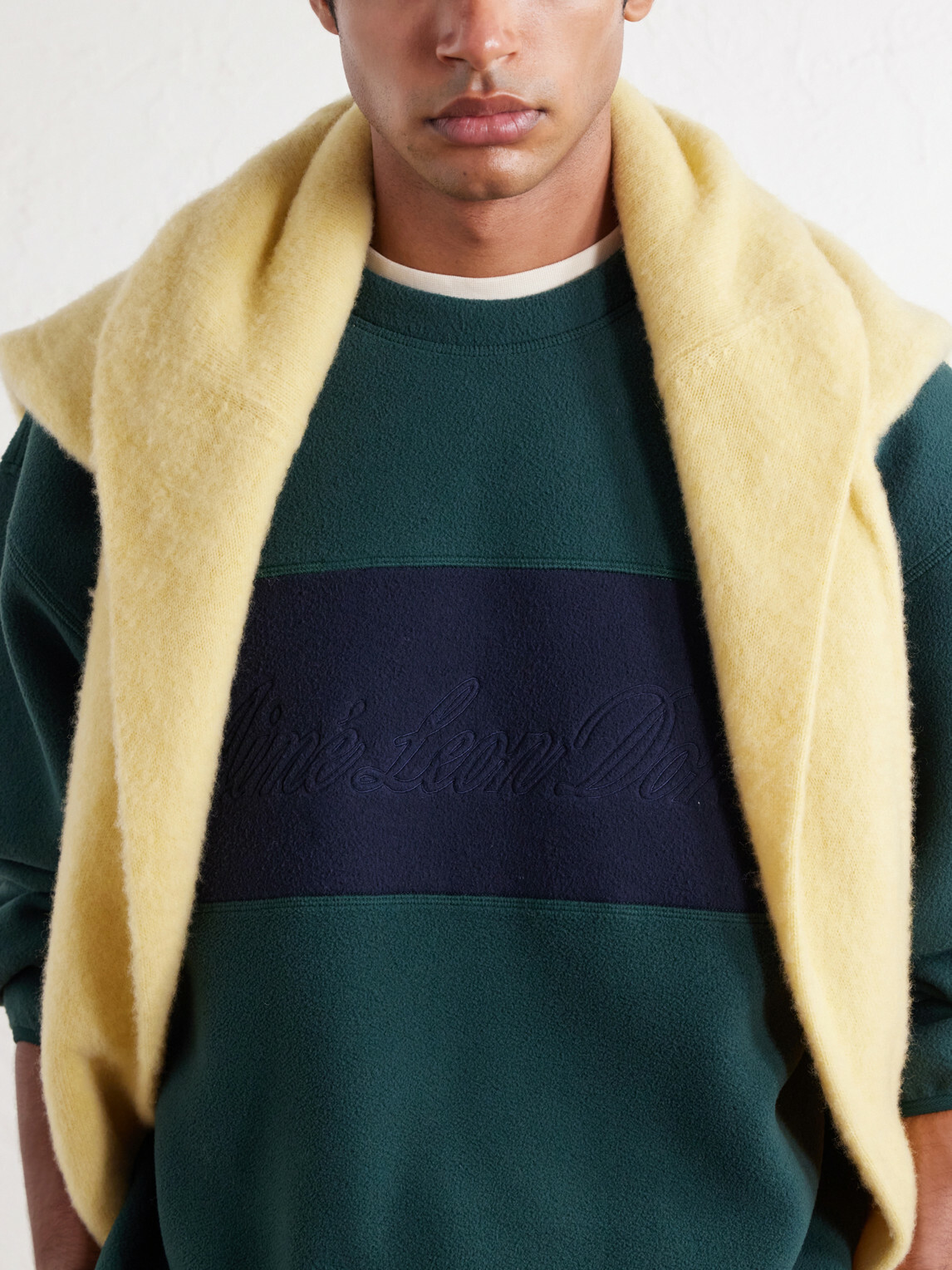 Aimé Leon Dore - Logo-Embroidered Two-Tone Fleece Sweatshirt - Green