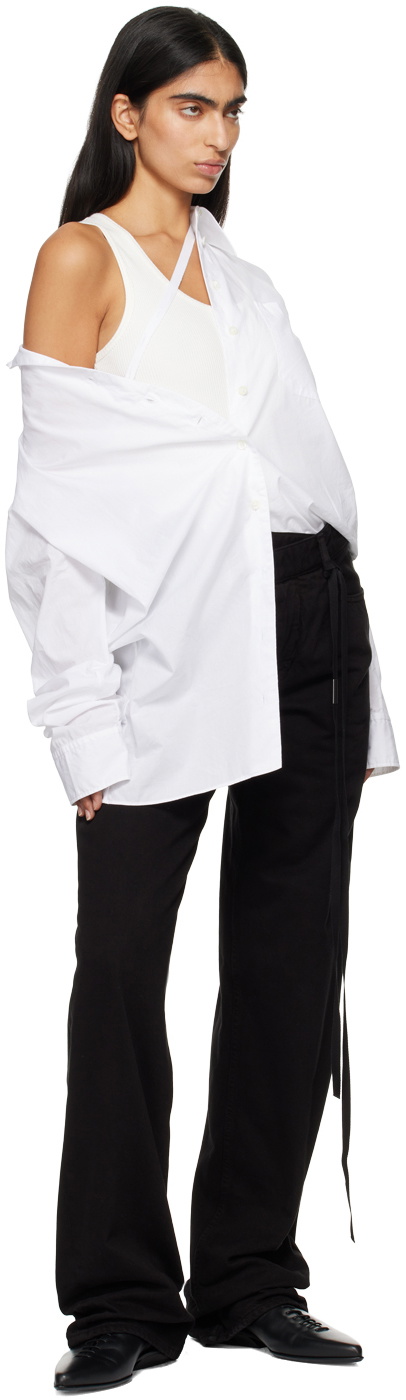 Ann Demeulemeester Black Meya 5-Pockets Asymmetric Waistband Jeans