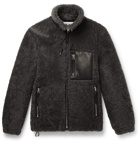 Loewe - Leather-Trimmed Shearling Jacket - Gray