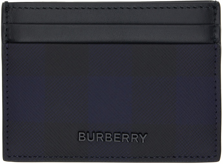 Photo: Burberry Black & Navy Check Card Holder