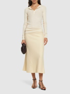 JIL SANDER Boiled Wool Midi Skirt