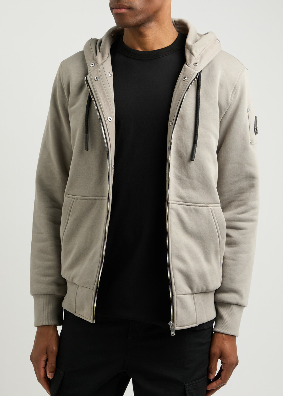 Moose Knuckles Bunny Hooded Cotton-blend Sweatshirt Light Grey