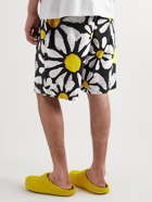 Marni - Euphoria Straight-Leg Pleated Floral-Print Cotton-Poplin Bermuda Shorts - Black
