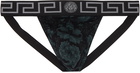 Versace Underwear Black Barocco Jockstrap