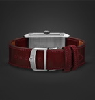 Jaeger-LeCoultre - Reverso Tribute Small Seconds Hand-Wound 27.4mm Stainless Steel and Leather Watch - Burgundy