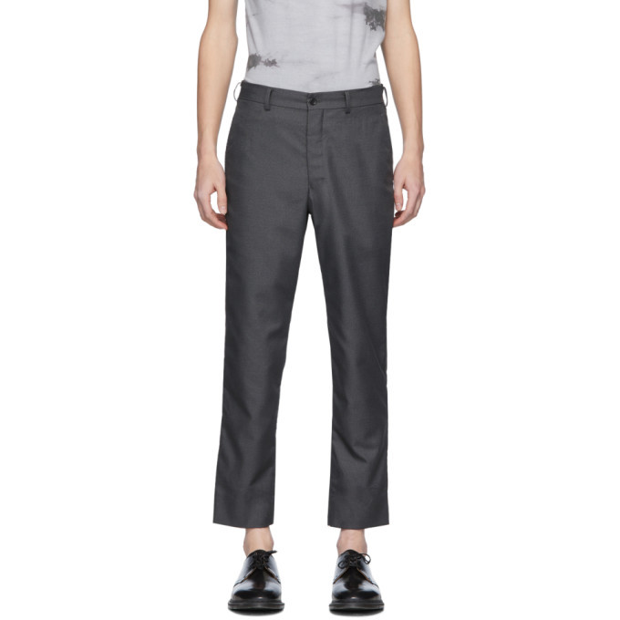 Photo: Comme des Garcons Homme Deux Grey Textured Sharkskin Trousers