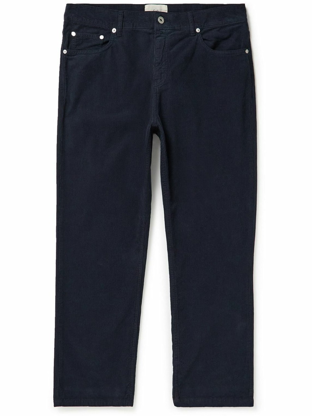 Photo: Folk - Straight-Leg Cotton-Corduroy Trousers - Blue