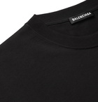 Balenciaga - Top Model Appliquéd Logo-Print Cotton-Jersey T-Shirt - Black