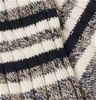 Pantherella - Phoenix Striped Mélange Recycled Cotton-Blend Socks - Gray