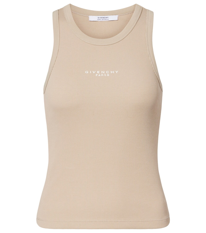 Photo: Givenchy Logo ribbed-knit cotton jersey tank top