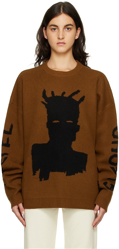 Photo: Études Brown Basquiat Edition Rei Self-Portrait Sweater