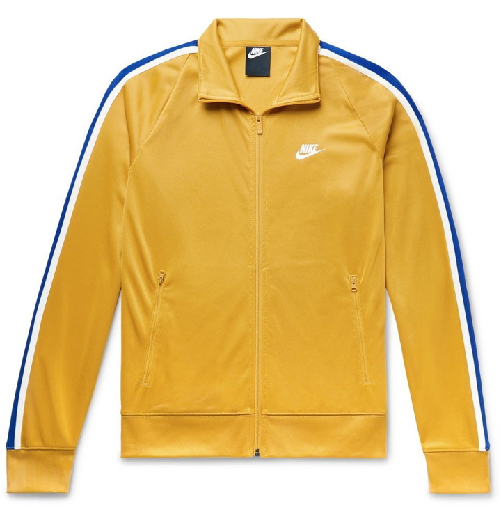 Photo: Nike - Sportswear N98 Webbing-Trimmed Tech-Jersey Track Jacket - Men - Saffron