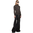 Rick Owens Brown Tower Ribbed Lupetto Sweater