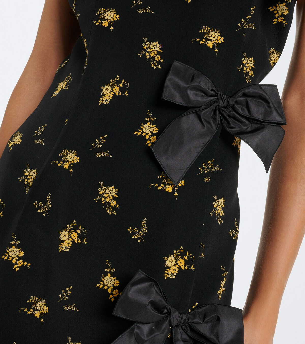 Alessandra Rich Bow-detail floral silk gown