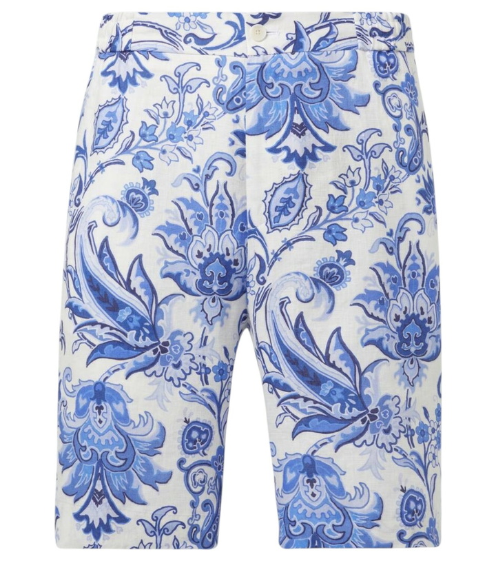 Photo: Etro Printed linen Bermuda shorts
