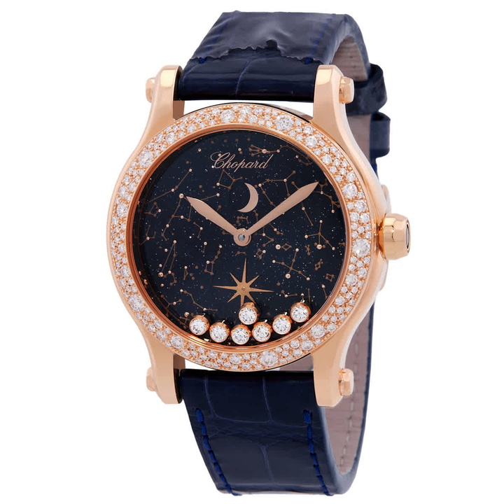 Photo: Chopard Happy Moon Automatic Diamond Blue Dial Watch 274894-5001