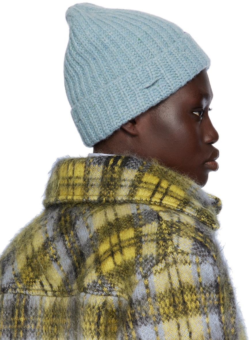 Marni Blue Shetland Wool Beanie