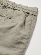 Brunello Cucinelli - Straight-Leg Linen and Cotton-Blend Drawstring Bermuda Shorts - Green