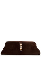 Gabriela Hearst Baguette Suede Clutch bag - Dark Brown - One Size
