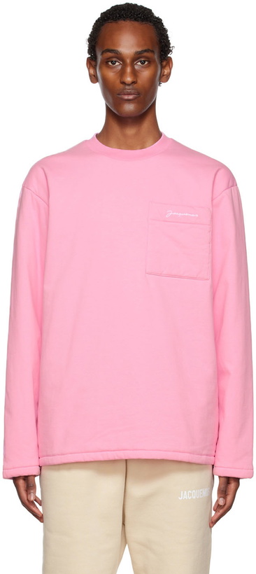 Photo: Jacquemus Pink Le Papier 'Le T-Shirt Bricciola' Long Sleeve T-Shirt