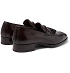 TOM FORD - Elkan Leather Tasselled Penny Loafers - Dark brown