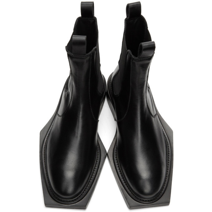 Martine Rose Womens Patent Leather Ankle Shoes Black