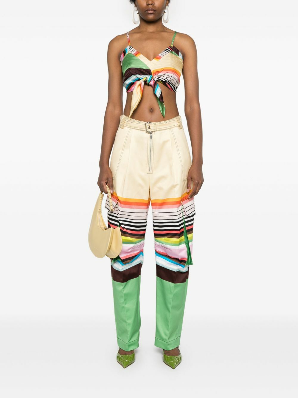 Christopher John Rogers White Colour-Block Tapered Trousers