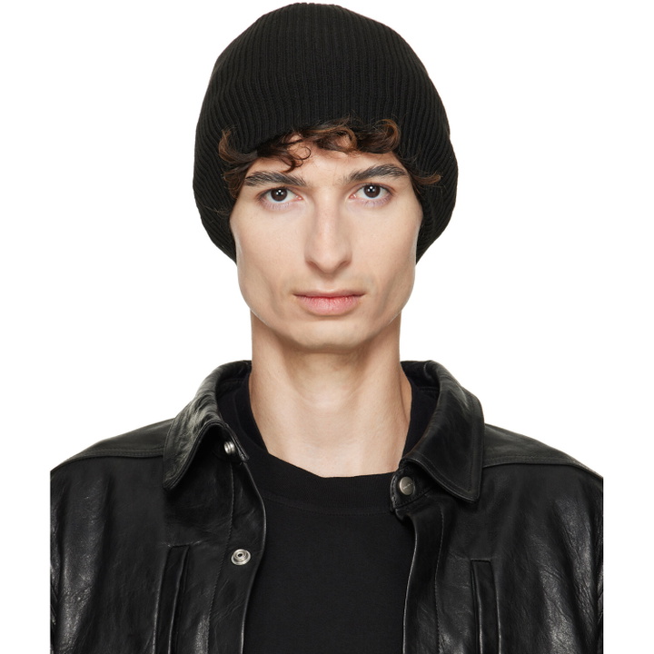 Photo: Rick Owens Black Tower Ribbed Beanie