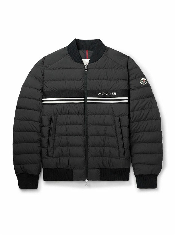 Photo: Moncler - Striped Quilted Shell Down Bomber Jacket - Black