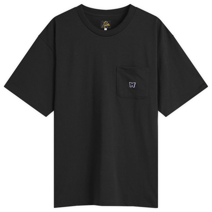 Photo: Needles Men's Crew Neck T-Shirt in Black