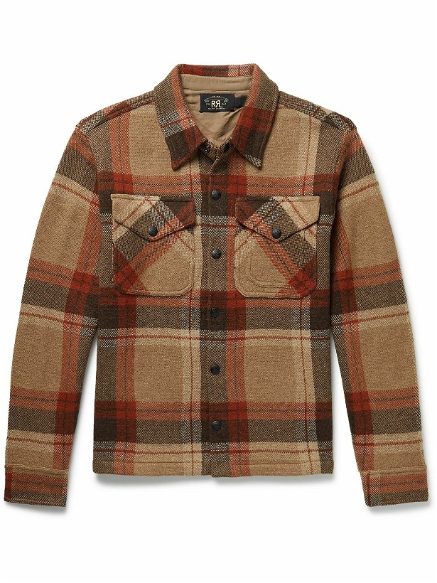 Photo: RRL - Checked Wool Overshirt - Brown