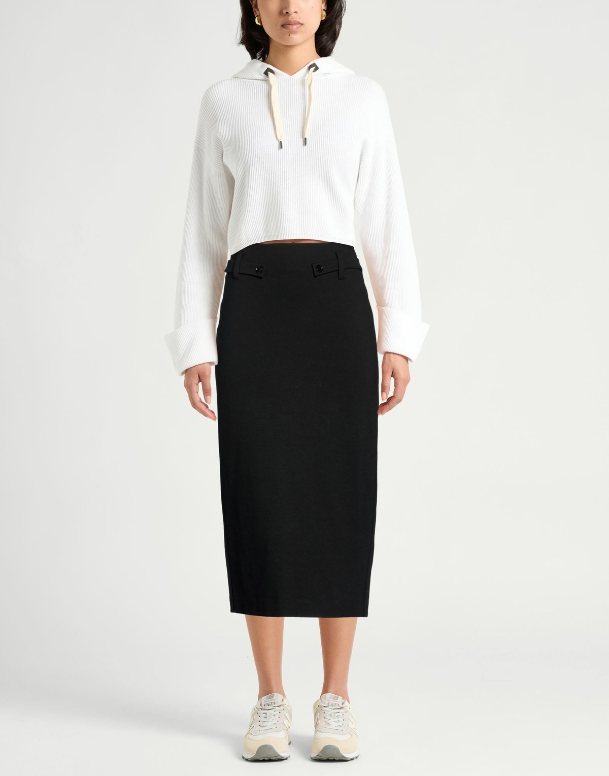Manila Grace Womens Midi skirt in Black