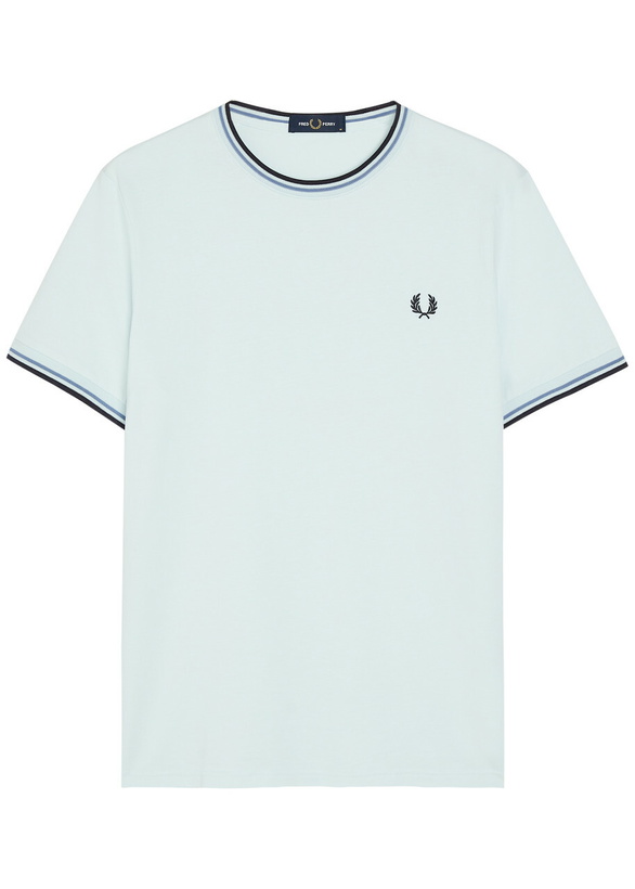 Photo: Fred Perry Logo-embroidered Cotton T-shirt Light Blue