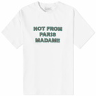 Drole de Monsieur Men's Drôle de Monsieur Not From Paris Madame Tartan T-Shirt in White