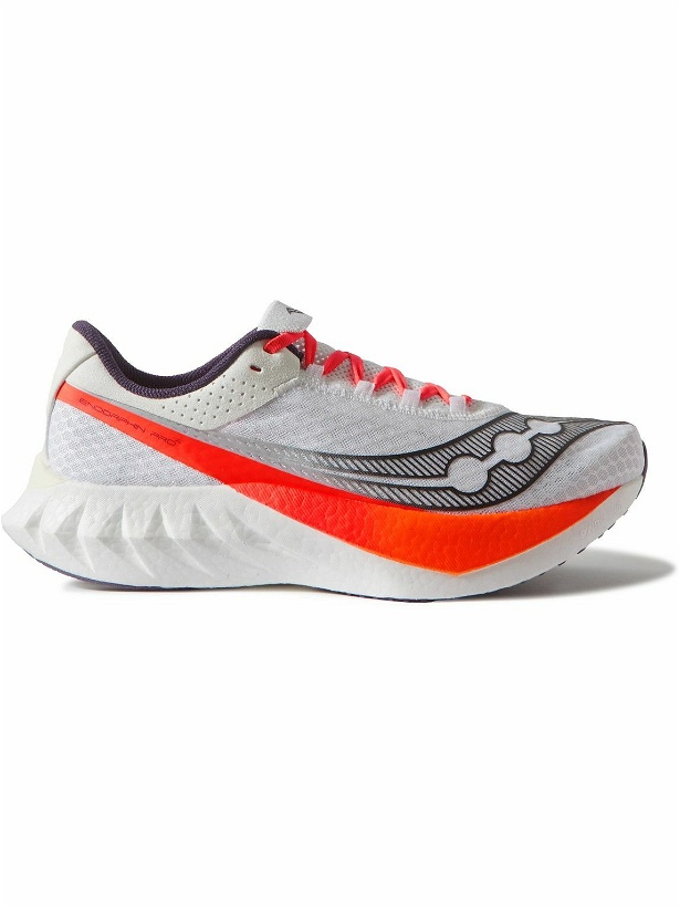 Photo: Saucony - Endorphin Pro 4 Rubber-Trimmed Mesh Running Sneakers - Gray