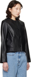 Loulou de Saison Black Raho Plongé Leather Jacket