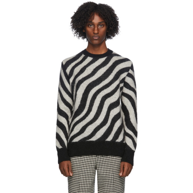 Photo: AMI Alexandre Mattiussi Black and White Striped Zebra Sweater