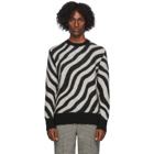 AMI Alexandre Mattiussi Black and White Striped Zebra Sweater