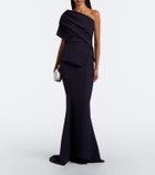 Safiyaa Elyna asymmetric crêpe gown