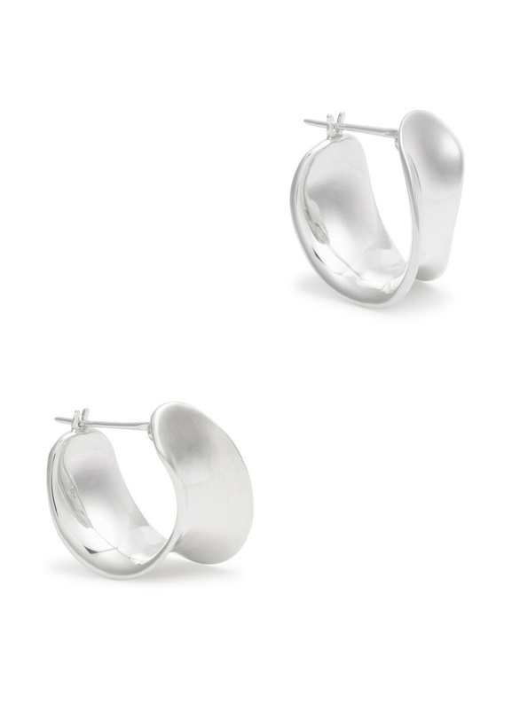 Photo: Agmes Laila Mini Sterling Silver Hoop Earrings - One Size