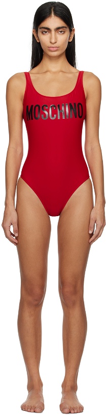 Photo: Moschino Red Printed One-Piece Swimsuit
