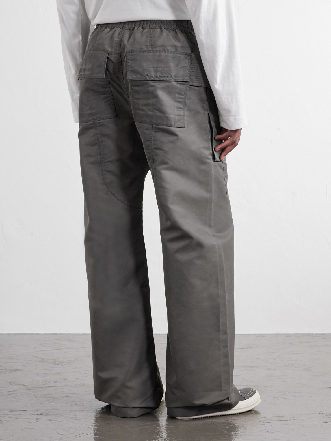 DRKSHDW by Rick Owens - Creatch Wide-Leg Shell Drawstring Cargo Trousers - Gray