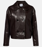 Self-Portrait Cropped leather jacket