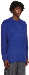 ADER error Blue Distressed Sweater