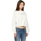 Palm Angels Off-White Curved Logo Crop Sweatshirt