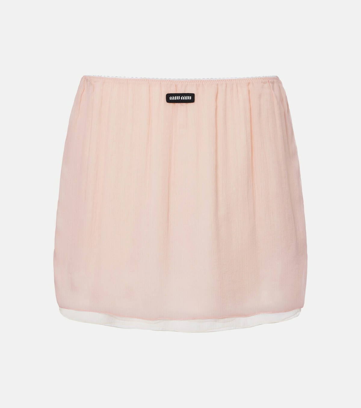 Miu Miu Layered silk chiffon miniskirt